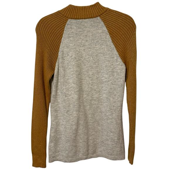 Harley Davidson Size Medium Metallic Gold Applique Mock Neck Ski Sweater - Picture 6 of 8